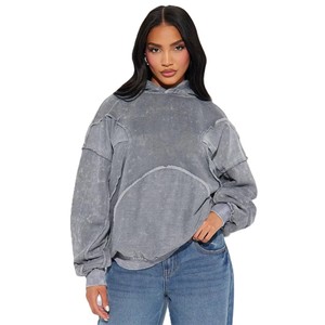 Sweat-shirt à capuche vintage surdimensionné pour femme, personnalisé OEM, style streetwear décontracté, fournisseur USA Fashion - Product Image 1