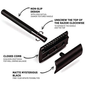 Maquinilla de Afeitar de Seguridad para Hombre de Doble Hoja de Acero Inoxidable Personalizada de Alta Calidad, No Desechable, Venta al por Mayor a Bajo Precio - Product Image 4