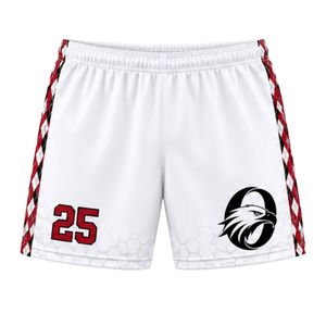 Ensemble d'uniformes de lacrosse unisexe blanc et rouge en polyester, maillot et short de sport ajustés, vêtements d'entraînement et de match pour équipes - Product Image 4