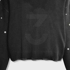 Sweat-shirts pour femmes en tissu doux de qualité supérieure, effet délavé, avec strass, écologiques, respirants, service personnalisé, vente en gros mondiale - Product Image 6