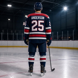 Wholesale Custom <b>Green</b> <b>Black</b> Ice Hockey Uniform Set OEM Service Heat-Transfer 100% Polyester Waterproof Breathable Quick Dry - Product Image 2