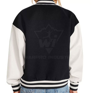 Women Letterman Jacket <b>Covered</b> <b>Button</b> Street Fashion Outerwear Soft Fabric Custom Logo Wholesale Supplier - Product Image 5