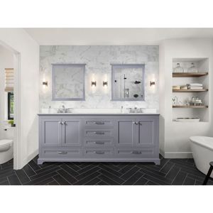 Grigio scuro 80 pollici. L X 22 Pollici Mobile Bagno Doppio con Top in Quarzo Bianco e Set Rubinetto - Product Image 3