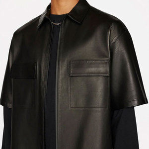 Factory Direct Sale <b>Men</b> Winter And Autumn Season Quick Dry Best Quality Button Closure <b>Men</b> Leather <b>Shirts</b> - Product Image 2