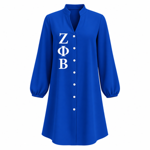 Blusa Larga con Mangas Abullonadas Bordada de la Hermandad Griega Zeta Phi Beta - Product Image 5
