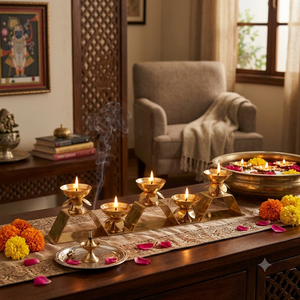 Diya en laiton fait main de qualité supérieure pour articles de Pooja, nouveauté, décoration de la maison pour Mandir hindou, vente en gros OEM - Product Image 4