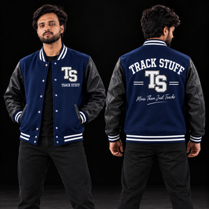 <b>Track</b> Stuff Custom <b>Mens</b> Varsity Letterman <b>Jacket</b> Wool Cotton Stand Collar Custom Embroidered Logo Front Streetwear Winter - Product Image 3