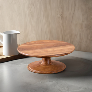 Round Acacia Wooden Cake Stand and Cupcakes <b>sweet</b> pastries serving Stand Tray Tools for home Decor <b>party</b> kitchen accessories - Product Image 4