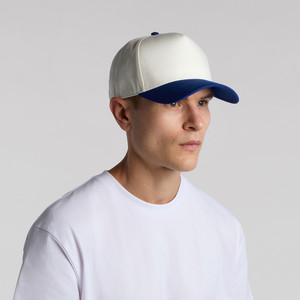 Casquette de baseball bicolore 6 panneaux, couleur contrastée, style décontracté, calotte blanche, visière bleue - Product Image 6