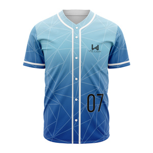 Maillot de baseball/softball personnalisé pour homme, été, haute qualité, manches courtes, respirant, séchage rapide, tissu 100% polyester - Product Image 1