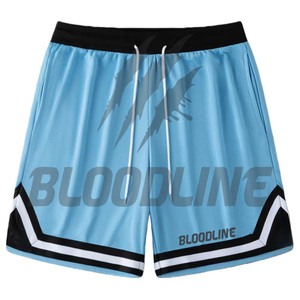 Pantalones Cortos Deportivos Negros para Hombre BLOODLINE, Cintura Elástica Media, Material PU, Estampado de Camuflaje, Secado Rápido, Bolsillos Delanteros, Logotipo - Product Image 5