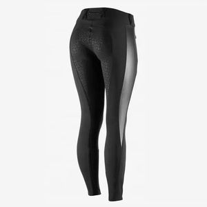 Pantalones de equitación sin costuras para mujer, personalizados OEM, de cintura media, compresivos, transpirables, de Spandex/Poliéster, estampados, para equitación western. - Product Image 2