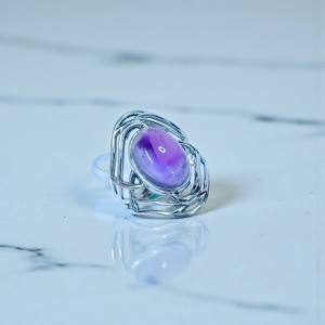 แหวนพลอยอเมทิสต์และแหวนเงินแท้ 925 ทำมือ ราคาขายส่งเครื่องประดับ - Product Image 2