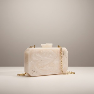 Bolso de Mano de Diseño, Impermeable, con Diamantes y Perlas, para Mujer, Uso Nocturno - Product Image 2