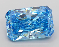 Diamant de laboratoire de couleur bleu émeraude, taille émeraude, pierre précieuse non montée pour la création de bijoux