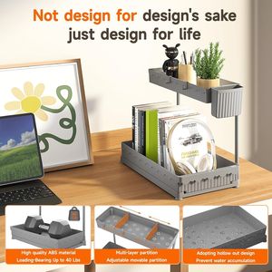 Set da 3 Organizzatori Estraibili a L Multiuso per Sotto Lavello, per Bagno e Cucina, Modello 2026 - Product Image 5