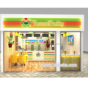 Attraente negozio di succhi al dettaglio interior design con stazione di yogurt congelato chiosco di cibo moderno chiosco di gelati centro commerciale bancone di cocco - Product Image 1