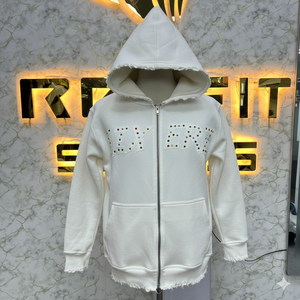 Custom Oversized Acid Wash Zip Up Hoodie 500 GSM Heavyweight French Terry Embroidered Streetwear Full Zip Hoodie - Product Image 1
