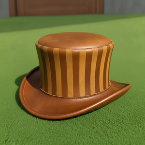 Premium quality custom made Handmade Striped brown Leather <b>Top</b> Hat Steampunk Victorian Cosplay - Product Image 3