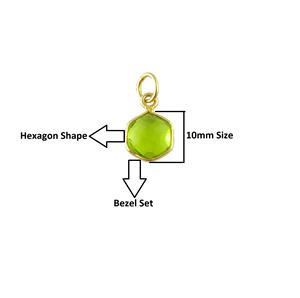 Labradorite 10mm Lunette Pendentif Or Vermeil Argent Sterling Forme Hexagone pour la Fabrication de Bijoux Boucles d'Oreilles Vente en Gros Cadeau Parfait - Product Image 3