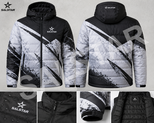 Men’s Winter Puffer Jacket Custom Printed Hooded Quilted Down Jacket <b>Waterproof</b> Outdoor Warm Fashion Casual <b>Coat</b> - Product Image 6