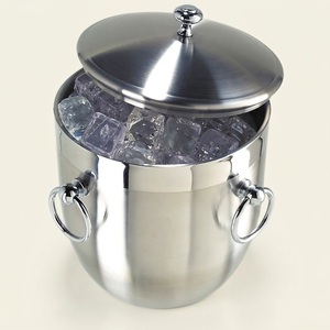 Trending Double Wall Stainless Steel Insulated Ice <b>Bucket</b> <b>With</b> <b>Lid</b> And Ice Tongs Modern Portable Wine Champagne Cooler Barware - Product Image 5