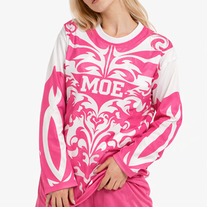 Vente en gros de maillots de football américain à manches longues pour femmes, en polyester léger, avec impression personnalisée, OEM, étiquette privée - Product Image 1