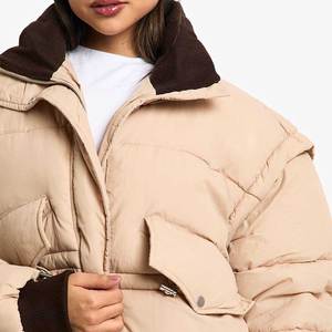 Doudoune matelassée à capuche pour femme, manteau d'hiver à manches longues zippé, décontracté, chaud, pour l'extérieur, tendance, vêtement d'extérieur 2026 - Product Image 5