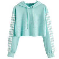 Ensemble sweat à capuche court pour femme, idéal pour l'entraînement hivernal, avec motif lettres imprimé personnalisé, doublé