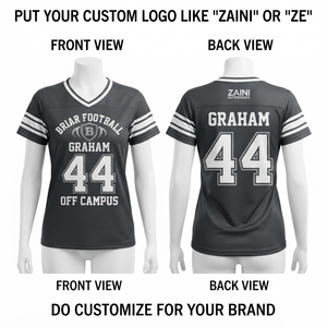 Maillot de football en polyester maille premium 180 GSM, gris et blanc, manches rayées, impression par sublimation personnalisée, logo brodé - Product Image 1