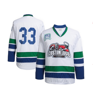 Jersey de Hockey sobre Hielo Sublimado Personalizado, Transpirable, con Bordado Simple, 100% Poliéster, Uniforme de Equipo - Product Image 5