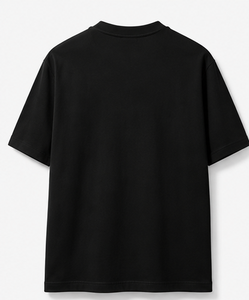 เสื้อยืดแขนสั้นสีดำคุณภาพสูงสำหรับผู้ชายทรงปกติลำลอง - Product Image 3