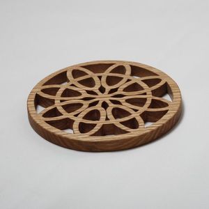 Classic Carved Texture MDF Laser Engraved Coasters for Durable <b>Table</b> Protection Home Decorative <b>Promotional</b> Items - Product Image 5