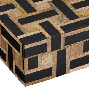 Boîte à Bijoux Décorative Rectangulaire en Bois Naturel Brun Noir, Organisateur de Bijoux, Boîte de Rangement pour la Maison, le Bureau, Thanksgiving - Product Image 3