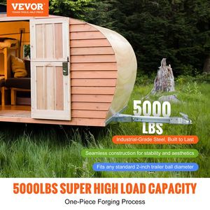 Gancio di traino dritto per impieghi gravosi con capacità di 2268 kg, sfera da 2 pollici, canale da 3 pollici e rotazione a 360 gradi per attacchi di traino - Product Image 2