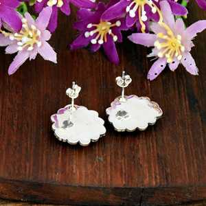 Pendientes de Plata de Ley 925 con Turquesa Natural y Detalles de Algodón de Azúcar, Joyería Artesanal Estilo Vaquera para Mujer - Product Image 6