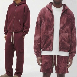Sweat à capuche zippé en molleton épais tie-dye personnalisé pour homme, style streetwear hiver, coupe oversize décontractée, vente en gros - Product Image 5