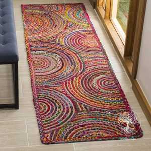 Tapis traditionnels indiens Chindi en jute 100% avec coton intégré, tapis pour chambre et salon - Product Image 4