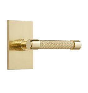 Poignée de porte double battante tendance en laiton et acier inoxydable pour mobilier domestique, personnalisable avec serrure de passage ou de confidentialité - Product Image 1