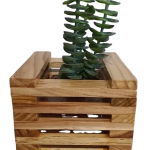 Pot de fleurs en bois extérieur souhaitant bien jardinière arrière-cour décor de jardin jardinières créatives en bois écorce de sapin pots de fleurs jardin - Product Image 1