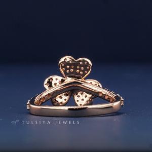 Anillo de Oro Sólido de 14K con Esmeralda y Diamante Redondo Cultivado en Laboratorio para Mujer, Joyería Fina, Gema de Aspecto Natural, Anillo de Compromiso y Boda - Product Image 5