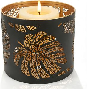 Luxury Gold Iron Handmade Eco-Friendly Cylindrical Votive Holder Flower Cutout for <b>Tealight</b> Candle Wedding Christmas Home Decor - Product Image 4