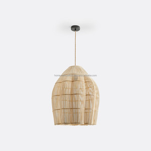 Pantalla de ratán ligera, venta al por mayor de lámpara colgante de mimbre Natural de Vietnam para tienda de regalos y suministro de decoración del hogar - Product Image 3