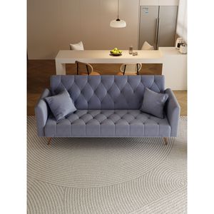 Divano Letto Convertibile American Vintage in Velluto Grigio da 71 Pollici per Piccoli Soggiorni, Camere da Letto o Uffici - Product Image 2