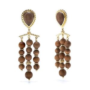 Boucles d'oreilles pendantes en bois tendance 2026 pour femme, faites à la main, rustiques, personnalisées, pour fêtes et usage quotidien, bijoux fantaisie - Product Image 2