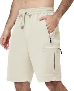 Pantalones Cortos de Golf para Hombre, Premium, Transpirables, de Cintura Media, con Botones, Logotipo Frontal, de Poliéster, Casuales, para Verano, Elásticos, 140g, Tejido - Product Image 2