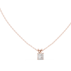 Pendentif solitaire en or 14 carats avec diamant princesse cultivé en laboratoire, plaqué rhodium, certifié IGI, pour femme, mariage, fiançailles, usage quotidien - Product Image 5