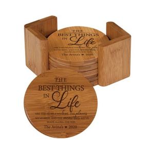 Custom Laser Engraved Wooden Coaster <b>Set</b> with Holder <b>Round</b> Wooden Drink Coasters Wholesale Eco Friendly <b>Table</b> Mat Gift Craft - Product Image 3