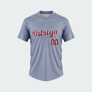 Wholesale Custom Printing Breathable Quick Dry Short V-neck Team Wear Baseball Shirts Best Quality 100% Polyester Heat-Transfer - Product Image 6