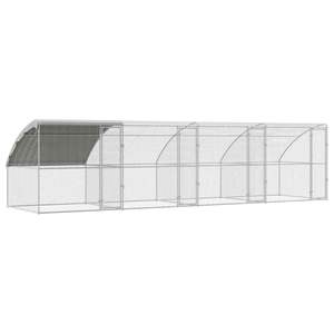 Cage à poulets argentée, ensemble de 4 pièces, 314,96 x 78,74 x 78,74 pouces, pour animaux - Product Image 2